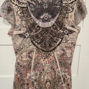 Chic Paisley Print Whimsy Fairy Blouse